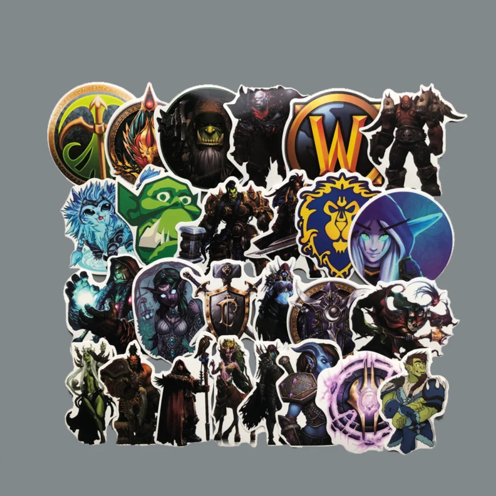 50Pcs World of Warcraft Tribal Hero Reflective Car Sticker And Decla For Ford Focus Honda Volkswagen Stickers (ONLINE ORDER ONLY)