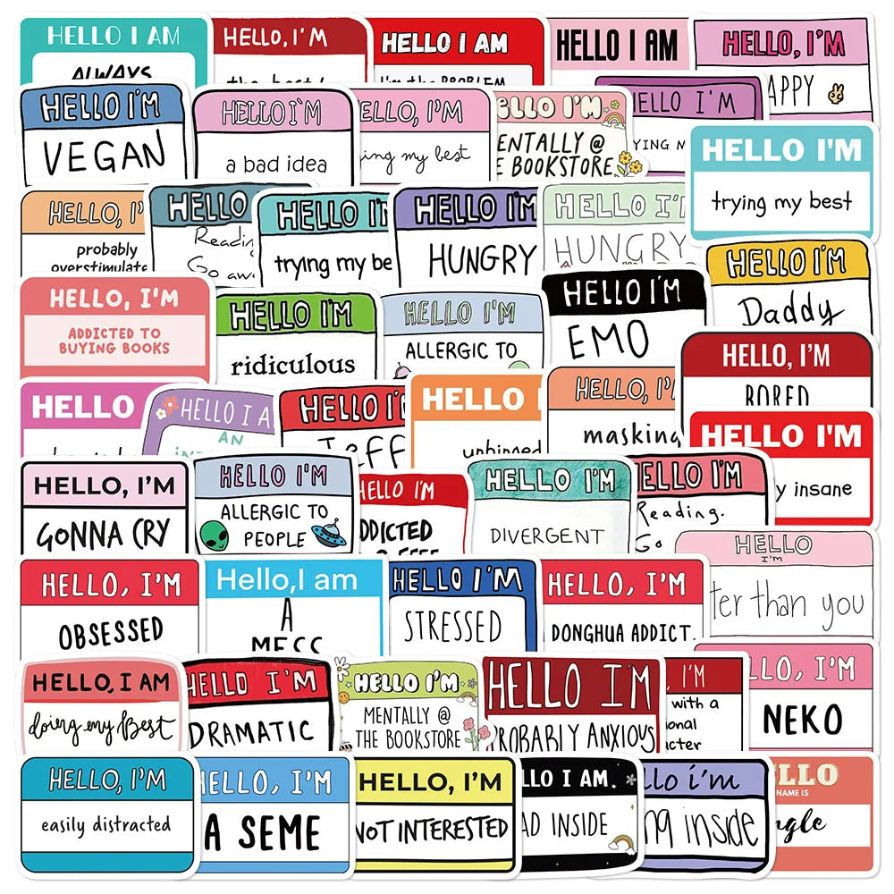 50pcs Cartoon Graffiti Stickers for Helmet, Desktop, Wall Decoration, DIY (ONLINE ORDER ONLY)