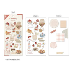 2pcs Japanese Cute Bear Strawberry Flower Landscaping Stickers Scrapbooking Junk Journal Planner Collage Material Stationery (ONLINE ORDER ONLY)