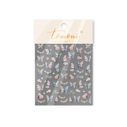 Oil Painting Style Rose Flowers Butterfly Wreath Floral Garland 5D Soft Relief Adhesive Nail Art Sticker Cute 3D Manicure Decals (ONLINE ORDER ONLY)