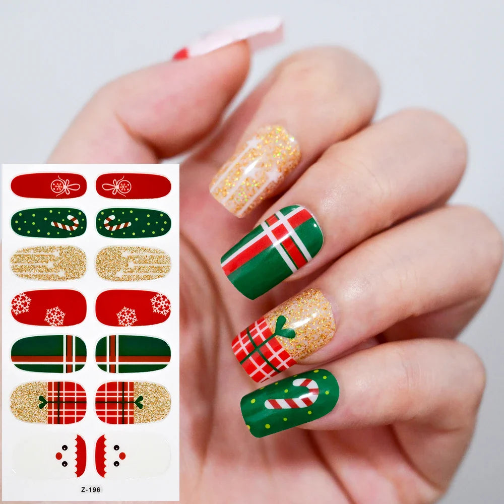 14Tips Solid Color Stickers Nail Art Supplies European & American Simple Decals Oil Film Decals Press on Nails Stickers Designer (ONLINE ORDER ONLY)