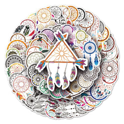 10/50Pcs Trendy Bohemian Catcher Feathers Bundle Decals Small Self-Adhesive Stickers for Laptops Journal Scrapbook Craft (ONLINE ORDER ONLY)