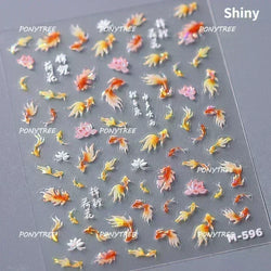 Hot Stamping Laser Shell Conch Starfish Pearl Whale Coral Dolphin Summer Beach Sea Wave Jellyfish Bubble Nail Art Stickers Decal (ONLINE ORDER ONLY)