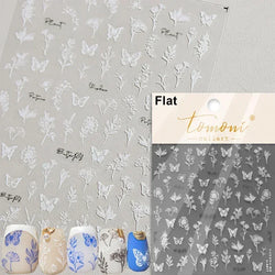 Butterfly Rose Laser Jelly Hot Stamping Lace Letter Flower Love Heart Bowknot 5D Self Adhesive Nail Art Stickers Manicure Decals (ONLINE ORDER ONLY)