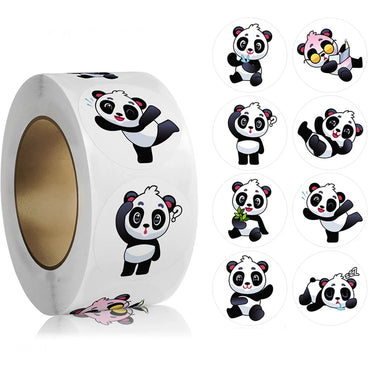 100-500pcs Cute Panda Animals Stickers for Kids School Encouragement Students Games Toy Reward Labels Stationery Stickers (ONLINE ORDER ONLY)