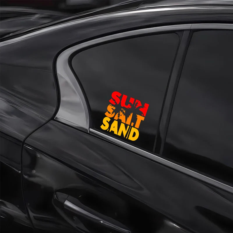 "SUN SALT SAND"stickers,creative&fashion color triad decal high quality sticker for cars trucks motorcycles &laptops! (ONLINE ORDER ONLY)