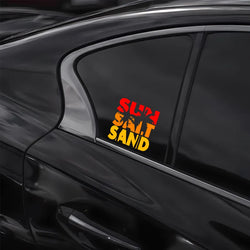 "SUN SALT SAND"stickers,creative&fashion color triad decal high quality sticker for cars trucks motorcycles &laptops! (ONLINE ORDER ONLY)