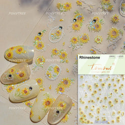 Colourful Butterfly Rose Flower Tulip Daisy Moth Orchid Narcissus 3D Self Adhesive Nail Art Decorations Stickers Manicure Decals (ONLINE ORDER ONLY)