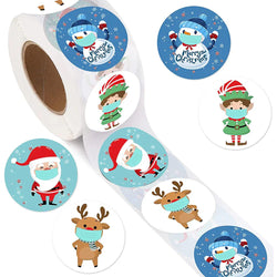 100-500Pcs Christmas Tree Candy Stickers 1inch Christmas Holiday Decor Sealing Label for Small Business Packaging Gift Decor (ONLINE ORDER ONLY)