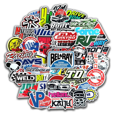 10/20/50/100pcs Cool JDM Stickers Auto Car Modify Motorcycle Scooter Bike Skateboard Laptop Graffiti Vinyl Decals Sticker Bomb (Online Order Only)
