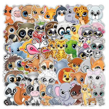 10/30/50PCS Cute Big Eyes Animals Sticker Cartoon Kawaii Decals Gift For Kids Laptop Notebook Guitar Phone Suitcase Car DIY Toys (Online Order Only)