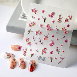 Chic Dragonfly Spider Insect Butterfly 3D Self Adhesive Nail Art Decoration Sticker Heart Puppy Flower Manicure Decal Y2K Flower (ONLINE ORDER ONLY)