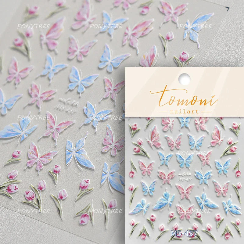 Colourful Butterfly Insect Animals Charming Jelly Special Workmanship 5D Soft Relief Adhesive Nail Art Stickers Manicure Decals (Online Order Only)
