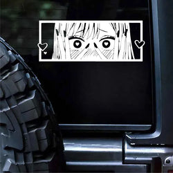Shy anime girl with love eyes decal,jdm style japanese anime style high quality for windows,For a Unique look! (ONLINE ORDER ONLY)