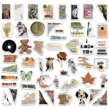 10/30/50/100PCS Art Life Cartoon Sticker Aesthetic PVC Decoration Children's Stationery Scrapbooking School Supplies for Kids (ONLINE ORDER ONLY)