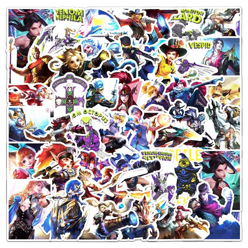 50pcs Cartoon Duel Graffiti Stickers for Laptop, Phone, Suitcase, Water Cup, Stationery, Refrigerator (ONLINE ORDER ONLY)