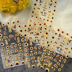 1pc Chic Sunflower 5D Nail Art Stickers Self-Adhesive Waterproof & Sustainable Decals for DIY Manicure Perfect for All Seasons * (ONLINE ORDER ONLY)