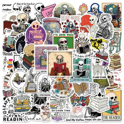 50PCS Skull Book Stickers Aesthetic DIY Scrapbook Laptop Luggage Graffiti (ONLINE ORDER ONLY)