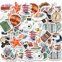 Etori Life 46pcs Vintage Cute Object Stickers for Laptops, Diaries, Scrapbooks (Online Order Only)