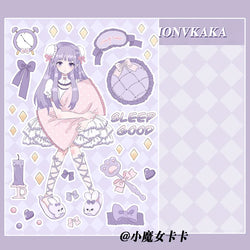 Sweet Cute Skateboard Girl Stickers Diary Scrapbooking DIY Album Decoration Sticker Aesthetic Personalized Kawaii Stationery (Online Order Only)
