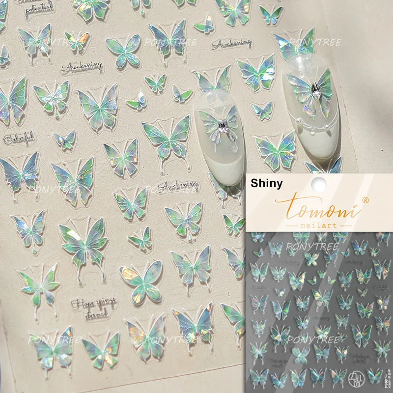 Bowknot Ribbon Butterfly Jelly Shiny Sparkling Delicate Charming Bow Tie 5D Nail Art Decorations Stickers DIY Manicure Decals (ONLINE ORDER ONLY)
