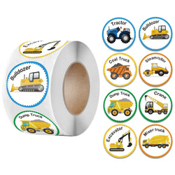 500pcs Vehicle Thank You Stickers Cute Cartoon Ambulance Taxi Teacher Reward Sticker for Kids Birthday Party Seal Labels (Online Order Only)