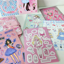 Cute Retro Comic Girl Stickers Diary Scrapbooking DIY Album Decoration Sticker Couple Aesthetic Kawaii Stationery Stick Label (ONLINE ORDER ONLY)