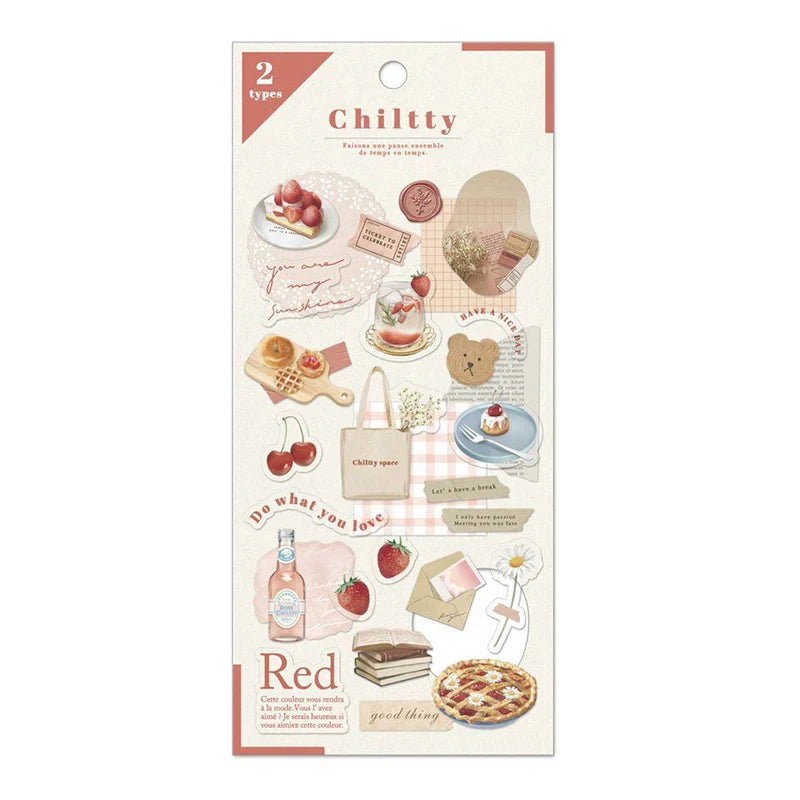 2pcs Japanese Cute Bear Strawberry Flower Landscaping Stickers Scrapbooking Junk Journal Planner Collage Material Stationery (ONLINE ORDER ONLY)