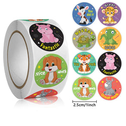 100-500pcs Animal Reward Stickers Adorable Round Kids Motivational Stickers Cartoon for Teacher Classroom Supplies (ONLINE ORDER ONLY)