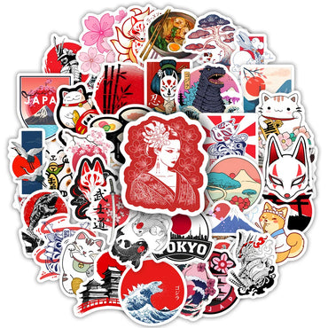 Cartoon Fantasy Japanese Elements Stickers DIY Kids Toy Gift Decal for Laptops Phones Luggage Decorative Scrapbook Waterproof (ONLINE ORDER ONLY)