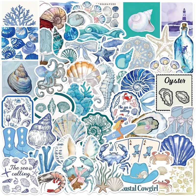 10/30/50PCS Kawaii Blue Halobios PVC Sticker Aesthetic Decoration Scrapbooking Stationery DIY Hand Accounting Supplies for Kids (ONLINE ORDER ONLY)