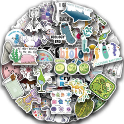 50pcs Biology Laboratory Research Stickers For Furniture Wall Desk Chair Toys Computer Motorcycle Science Chemistry Sticker (ONLINE ORDER ONLY)