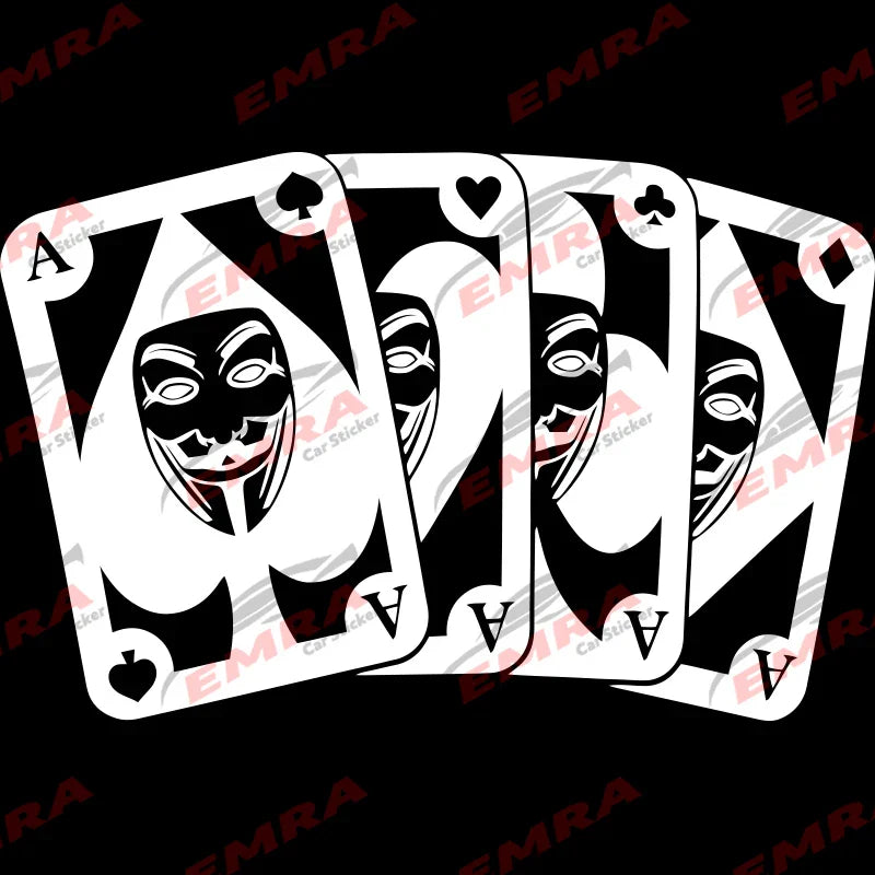 Playing Card for Car Sticker Decoration Rear Windshield Outdoor Stickers External Accessories Waterproof Vinyl Decals (ONLINE ORDER ONLY)