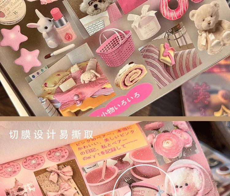 30 Pages Cute Y2K Japanese Food Cut Film Sticker Book Journal Handbook Scrapbooking Kawaii Decoration Sticker Gift (ONLINE ORDER ONLY)