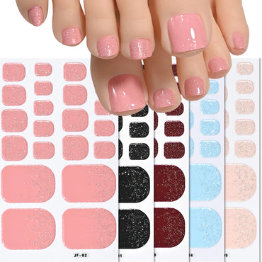 110Tips 3D Full Cover Gradient Toenail Stickers Multi Color Self Adhesive Slider No Need UV Lamp Cured Press On Toe Nail Decals* (ONLINE ORDER ONLY)