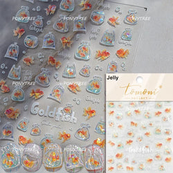 Dizzying Shell Coral Dolphin Starfish Heart Jellyfish Water Bubbles Ocean Adhesive Nail Art Decorations Stickers Manicure Decals (ONLINE ORDER ONLY)