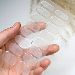 Nude Pink French Semi-Cured Gel Nail Patch Slider Adhesive Waterproof Long Lasting Full Cover Gel Nail Sticker UV Lamp Needed *^ (ONLINE ORDER ONLY)