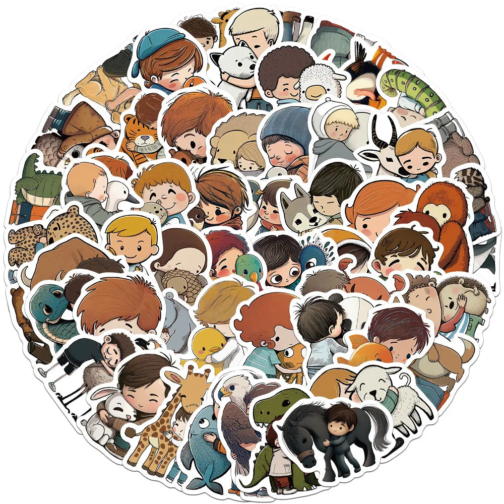 Cute Cartoon Animal Stickers: 10/30/55pcs for Skateboard, Phone, Fridge (ONLINE ORDER ONLY)