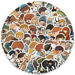 Cute Cartoon Animal Stickers: 10/30/55pcs for Skateboard, Phone, Fridge (ONLINE ORDER ONLY)