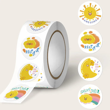 100-500pcs Children's Reward Stickers Gift Seal Animal Tags Thank You Stickers For School Teacher Student Stationery (Online Order Only)
