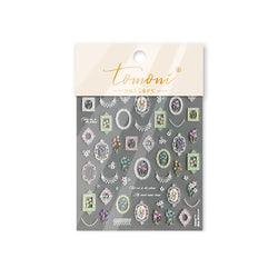 Retro European Flower Frame Gypsophila Bouquet Garden Charming Tulip Lavender Daisy Delicate Nail Art Stickers Manicure Decals (ONLINE ORDER ONLY)