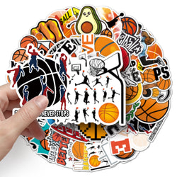 10/30/50PCS Cartoon Basketball Sports Stickers Graffiti iPad Helmet Car  DIY Personalized Wall Sticker Toys Decoration Wholesale (ONLINE ORDER ONLY)