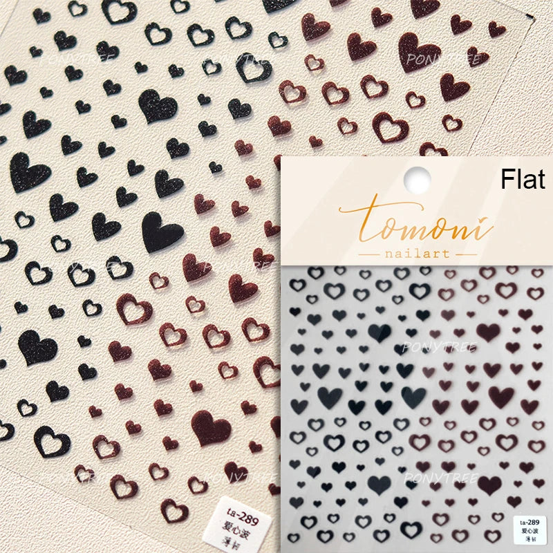 Graffiti Line Love Heart Cool Personal Hollow Out English Letter Y2k Self Adhesive Nail Art Decorations Sticker Manicure Decals (ONLINE ORDER ONLY)