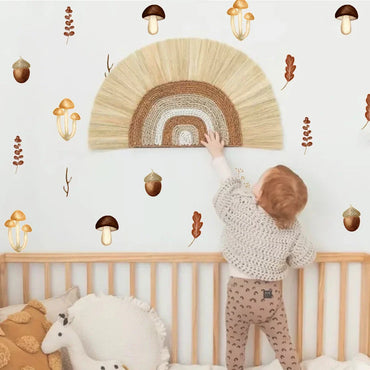 Boho Watercolor Woodland Mushroom Vinyl Wall Decals Nursery Decor (ONLINE ORDER ONLY)