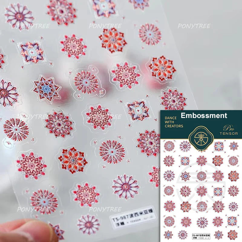 Baroque Angel Archery Wing Butterfly Retro Totem European Border Rose Flower Lace Chic Adhesive Nail Art Sticker Manicure Decals (ONLINE ORDER ONLY)