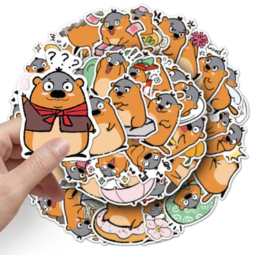 10/30/50PCS Cute Groundhog Stickers Funny Animal Meme Sticker Graffiti DIY Fridge Luggage Laptop Phone Guitar Bike Cartoon Decal (ONLINE ORDER ONLY)