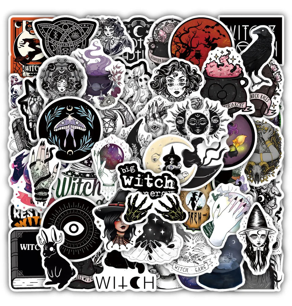 Witch Gothic Cartoon Stickers Decals for Laptop, Phone, Car, Bike, Skateboard, Kids Toy (ONLINE ORDER ONLY)