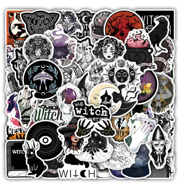 Witch Gothic Cartoon Stickers Decals for Laptop, Phone, Car, Bike, Skateboard, Kids Toy (ONLINE ORDER ONLY)