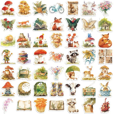 10/30/50PCS Fairy Tale Animal Colored PVC Sticker Aesthetic Decoration Scrapbooking Stationery Hand Accounting Supplies for Kids (ONLINE ORDER ONLY)