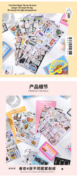4 Sheets Ins Korean Magazine Planner Stickers Scrapbooking Journal Collage DIY Decoration Material Sticker Kawaii Stationery (Online Order Only)